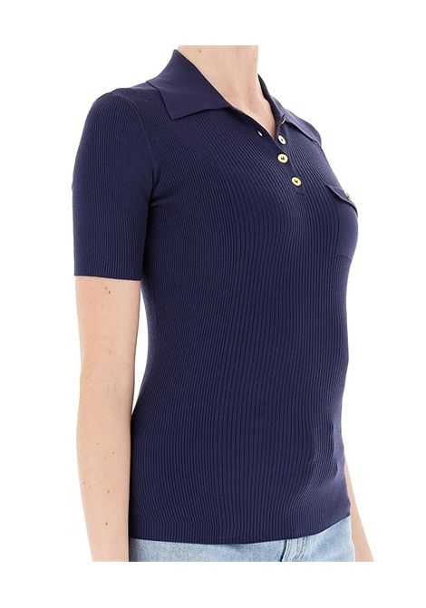 Polo Elisabetta Franchi donna MK63B51E2110DC8 blu con taschino ELISABETTA FRANCHI | Polo | MK63B51E2110DC8